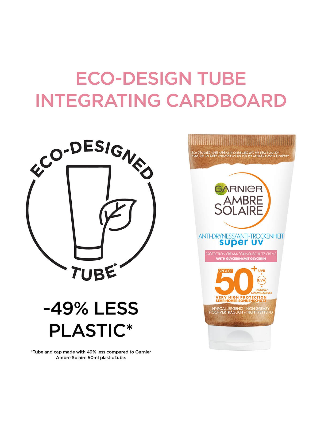 ambre solaire cream with ecodesign tube label